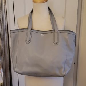 Never Used Fossil Pale Blue Leather Tote
